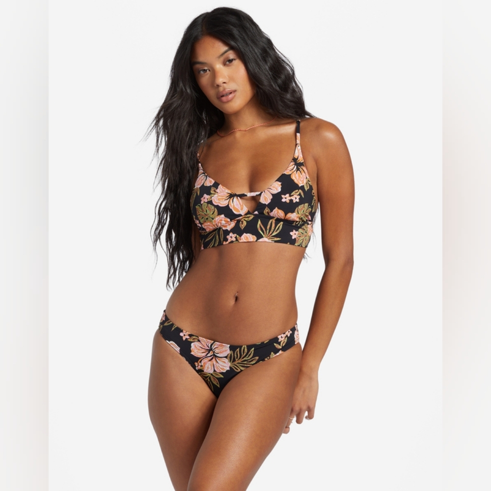 Billabong Hooked On Tropics Bikini V-Neck Top & Lowrider Bottom - Picture 3 of 14